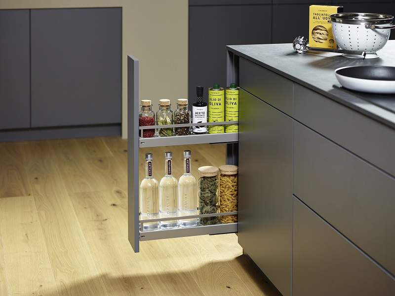 Бутылочница 150 мм 3D с 2 полками Арена КЛАССИК цвет ТИТАН Kessebohmer | официальный магазин