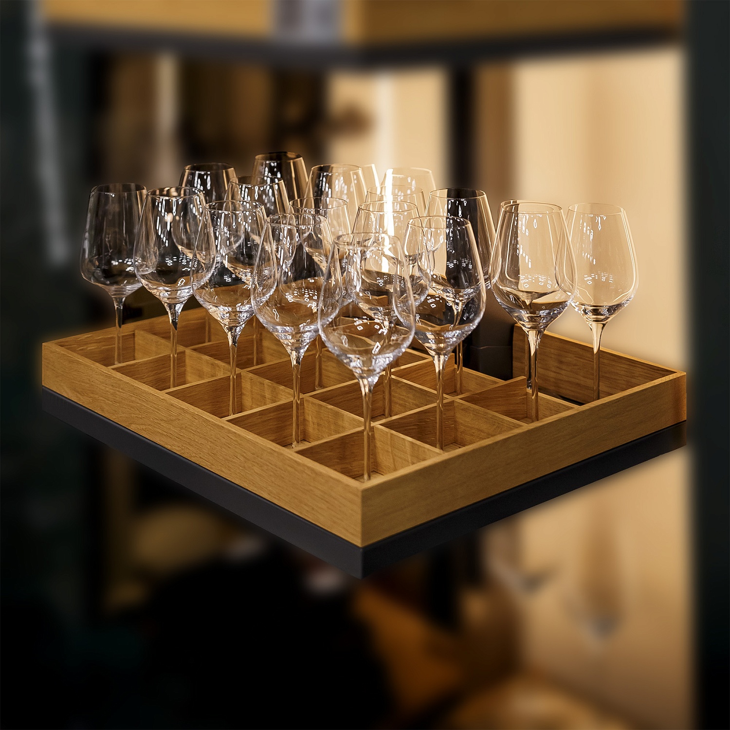 КОМПЛЕКТ вставка для 1 полки с делителями в мелкую клетку Конвой Лавидо, СЕЛЕКТ, 600 мм, цвет ДУБ натуральный Kessebohmer | официальный магазин