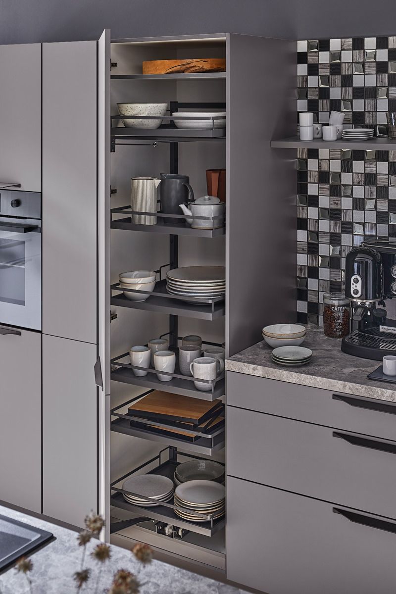 КОМПЛЕКТ Тандем Соло 600 мм, H 1300, Арена СТИЛЬ, 4 полки, цвет АНТРАЦИТ Kessebohmer | официальный магазин