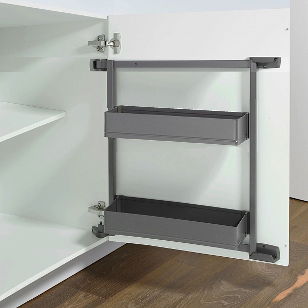 Комплект Тандем Сайд 500 мм, H 600, Арена ПЬЮР, Рама + 2 полки, цвет АНТРАЦИТ Kessebohmer | официальный магазин