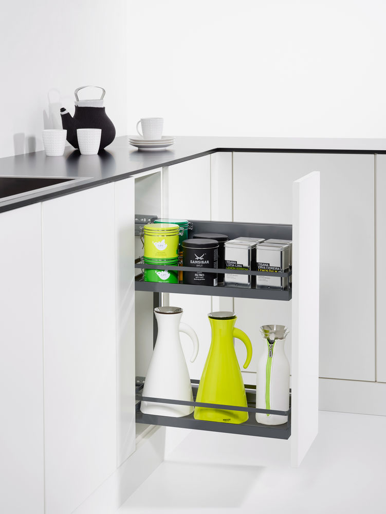 КОМПЛЕКТ левый, Комфорт II 400 мм, H 654, Арена СТИЛЬ, 2 полки + полка для специй, цвет АНТРАЦИТ Kessebohmer | официальный магазин