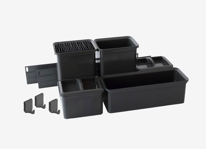 Набор емкостей №5 Юбокс, Диспенса / Диспенса Джуниор 300 мм АНТРАЦИТ Kessebohmer | официальный магазин