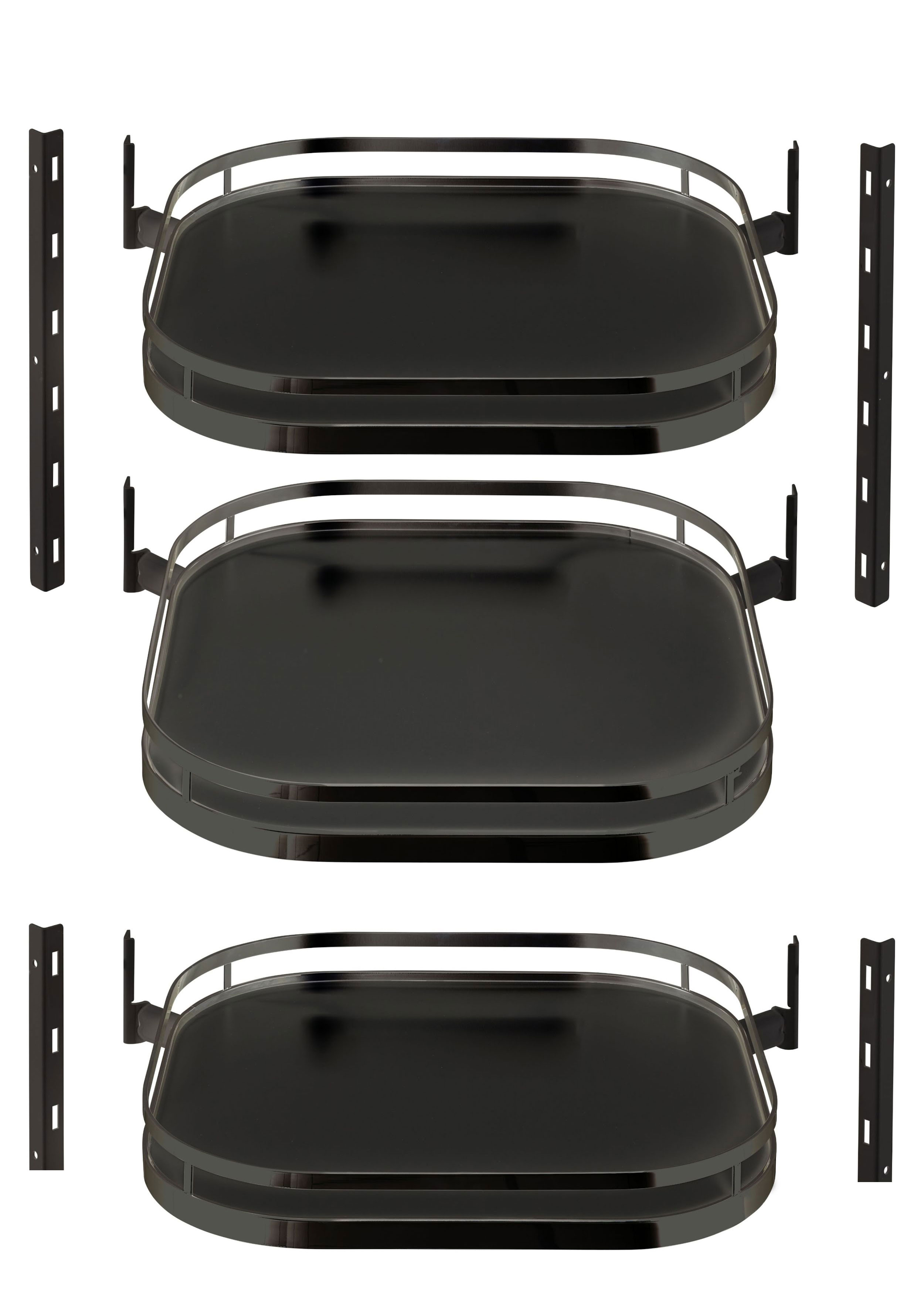 КОМПЛЕКТ 3 полки, ТорнМоушн 600 мм, Арена СТИЛЬ, цвет АНТРАЦИТ Kessebohmer | официальный магазин