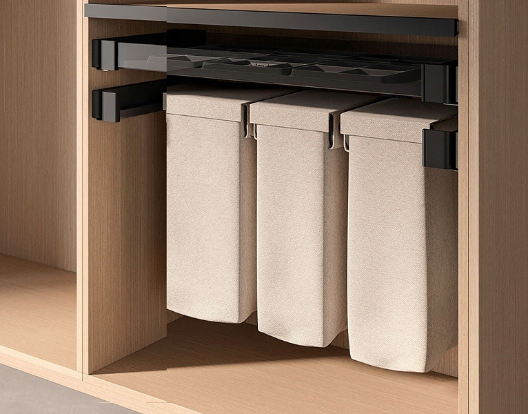 КОМПЛЕКТ Мешок для белья 450 мм Конеро W 860-920 мм, D 475 мм; мешок узкий 3 шт; черный Kessebohmer | официальный магазин