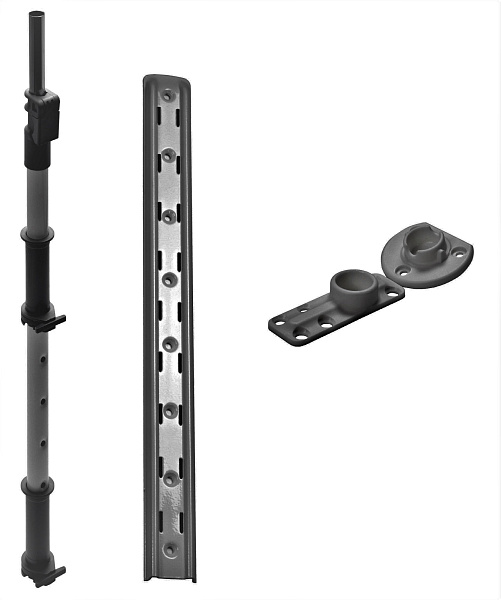 Комплект установочный, Леманс, H 600-750, Ось + крепежный профиль для полок, цвет АНТРАЦИТ