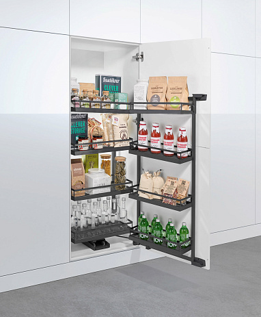 КОМПЛЕКТ Тандем II 450 мм, H 1100, Арена СТИЛЬ, 4 полки, цвет АНТРАЦИТ Kessebohmer | официальный магазин