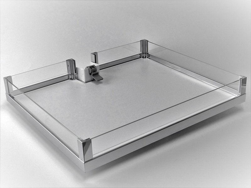 Комплект полок 5шт + 1 ручка, со стеклянными боковинами, Конвой Лавидо 600 мм, Арена ВАРИО, цвет ХРОМ Kessebohmer | официальный магазин