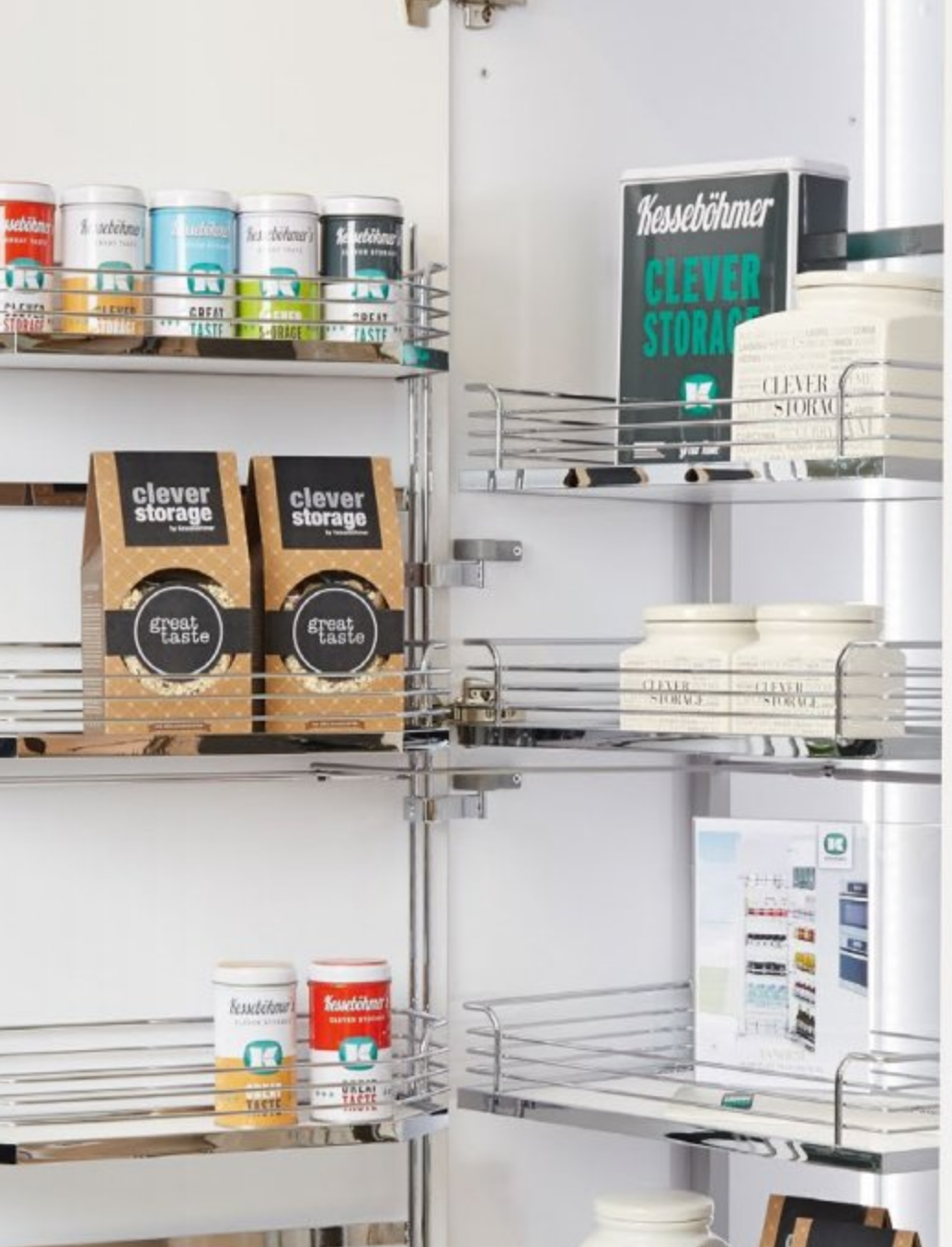 КОМПЛЕКТ Тандем II 600 мм, H 800, Арена КЛАССИК, 3 полки, цвет ХРОМ Kessebohmer | официальный магазин