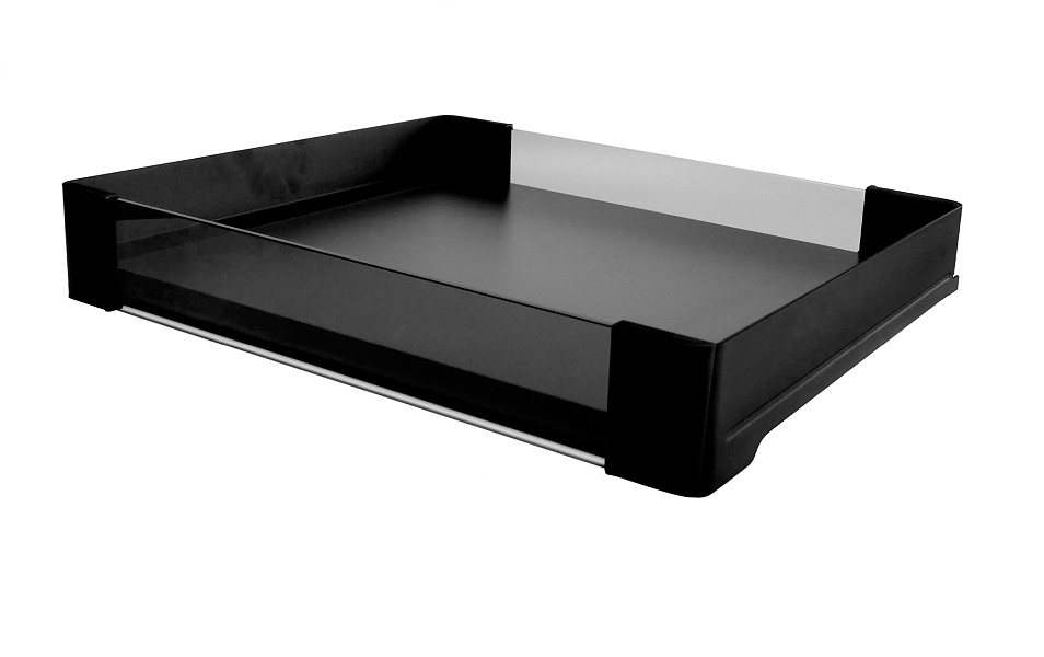 КОМПЛЕКТ Полка внутренняя выдвижная со стеклом 320 мм Конеро H 72 W 610-670 мм, черный Kessebohmer | официальный магазин