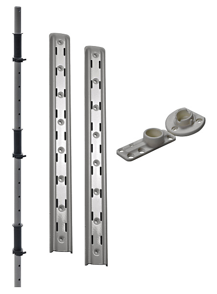 Комплект установочный, Леманс, H 1265, Ось + крепежный профиль для полок, цвет ТИТАН