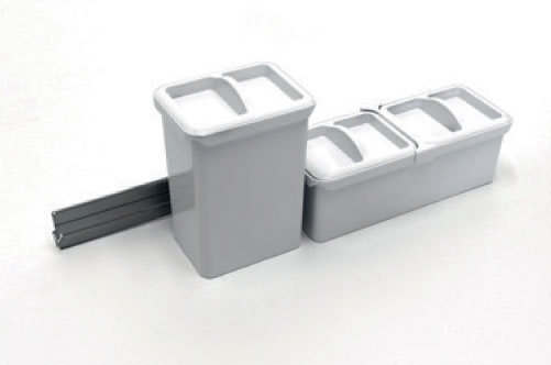 Набор емкостей №15 Юбокс, Тандем Сайд 600 мм цвет Титан / емкости Белые Kessebohmer | официальный магазин