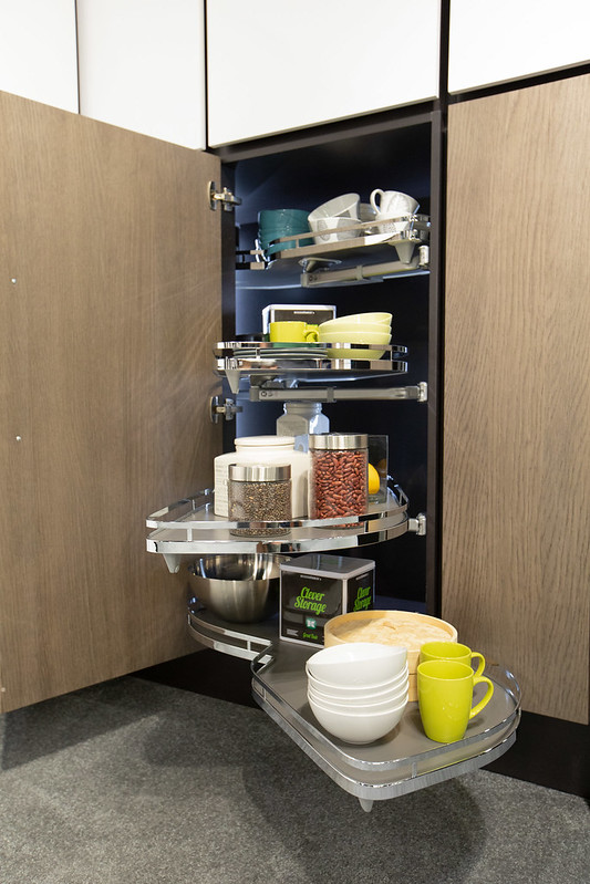 КОМПЛЕКТ правый, Леманс 450 мм, H 1265, Арена СТИЛЬ, 4 полки, 4 доводчика, цвет ХРОМ Kessebohmer | официальный магазин