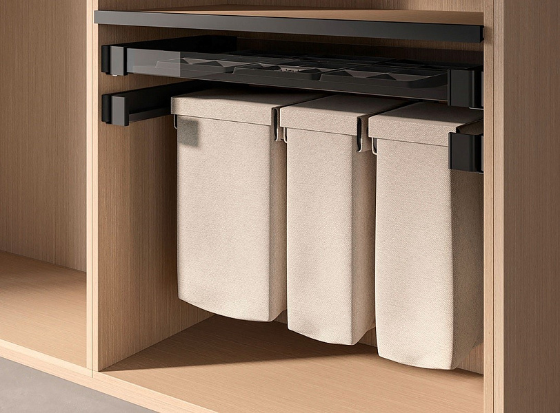 КОМПЛЕКТ Мешок для белья 320 мм Конеро W 960-1020 мм, D 345 мм; мешок широкий 1 шт; мешок узкий 2 шт; черный Kessebohmer | официальный магазин